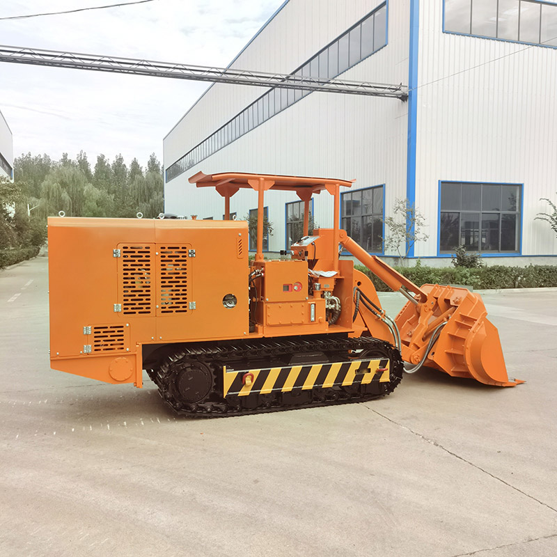 Carregador de rochas para descarga lateral em mina de carvão