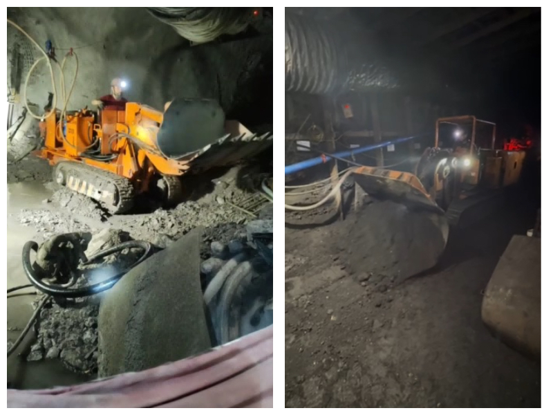 Низкопрофильный самосвальный погрузчик для горных пород