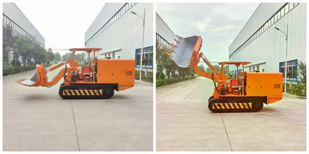 Chargeuse de roches à déchargement latéral de grande taille