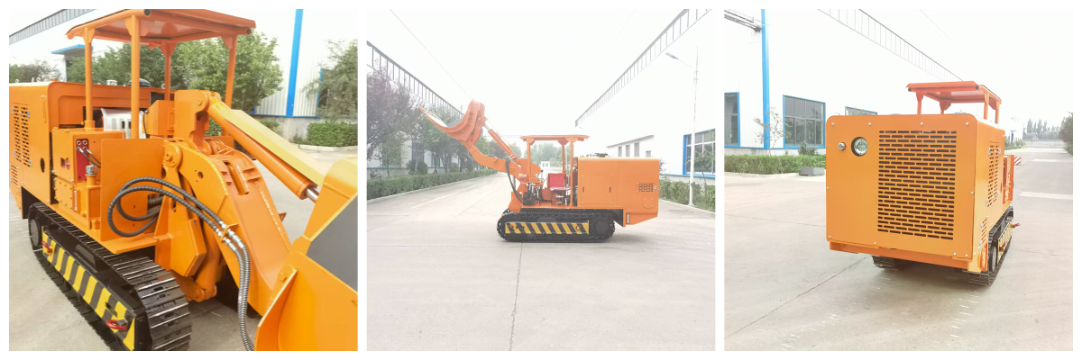 Chargeuse de roches à déchargement latéral de grande taille