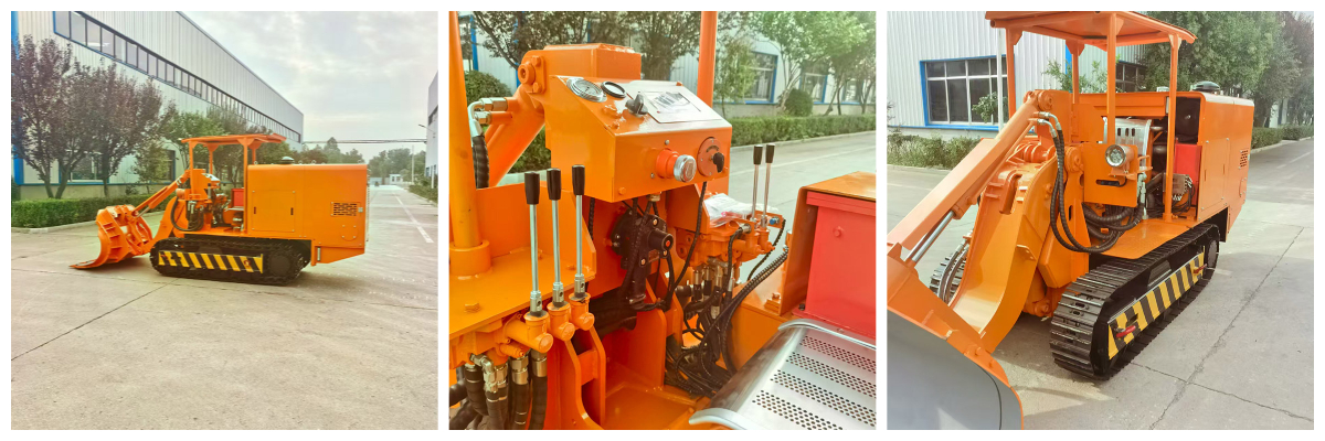 Carregador de rochas para descarga lateral em mina de carvão. jpg