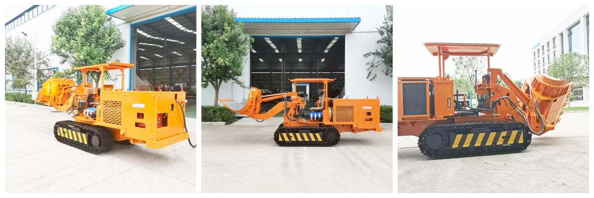 Carregador de rochas para descarga lateral de mineração