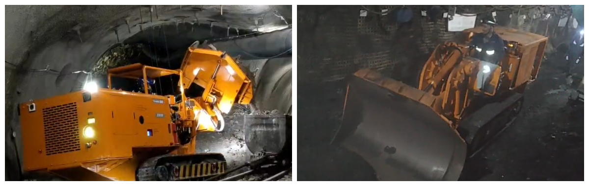 เครื่องขนถ่ายหินด้านข้างอุโมงค์